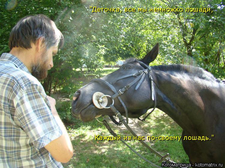 Котоматрица: "Деточка, все мы немножко лошади, Каждый из нас по-своему лошадь."