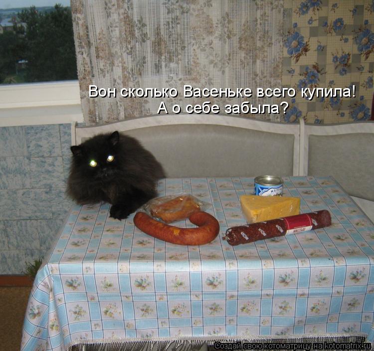 Вон сколько Васеньке всего купила! А о себе забыла?... Котоматрица: Вон сколько Васеньке всего купила! А о себе забыла?