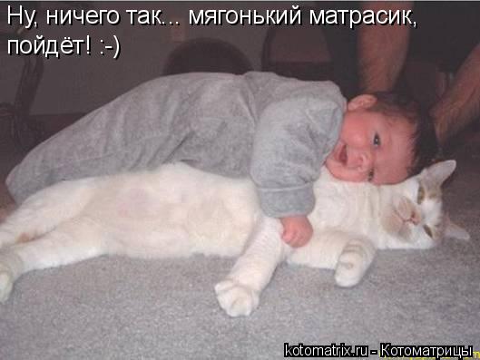 Ну, ничего так... мягонький матрасик, пойдёт! :-)... Котоматрица: Ну, ничего так... мягонький матрасик, пойдёт! :-)