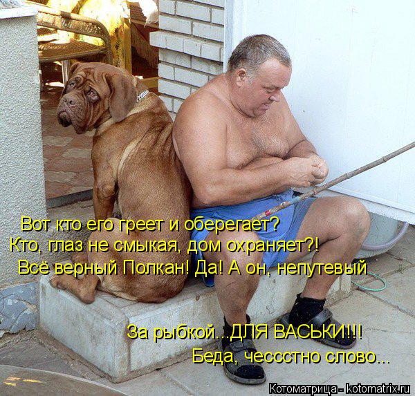 Вот кто его греет и оберегает? Кто, глаз не смыкая, дом охраняет?! Всё верный Полкан! Да! А он, непут... Котоматрица: Вот кто его греет и оберегает? Кто, глаз не смыкая, дом охраняет?! Всё верный Полкан! Да! А он, непутевый За рыбкой...ДЛЯ ВАСЬКИ!!! Беда, чессстно