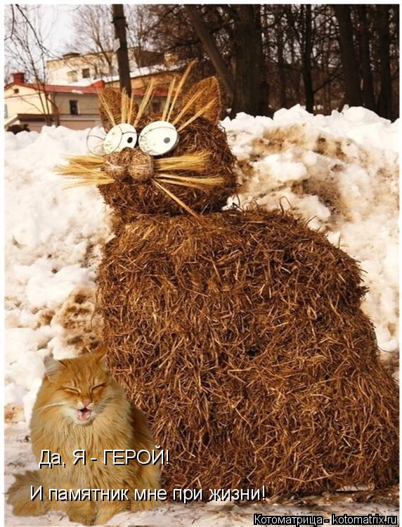 Котоматрица: Да, Я - ГЕРОЙ! И памятник мне при жизни!
