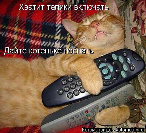 Котоматрица: Хватит телики включать Дайте котеньке поспать