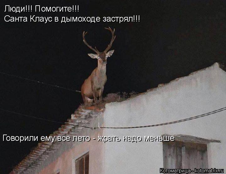 Люди!!! Помогите!!! Санта Клаус в дымоходе застрял!!! Говорили ему все лето - жрать надо меньше... Котоматрица: Люди!!! Помогите!!! Санта Клаус в дымоходе застрял!!! Говорили ему все лето - жрать надо меньше