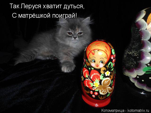 Котоматрица: Так Леруся хватит дуться, С матрёшкой поиграй!
