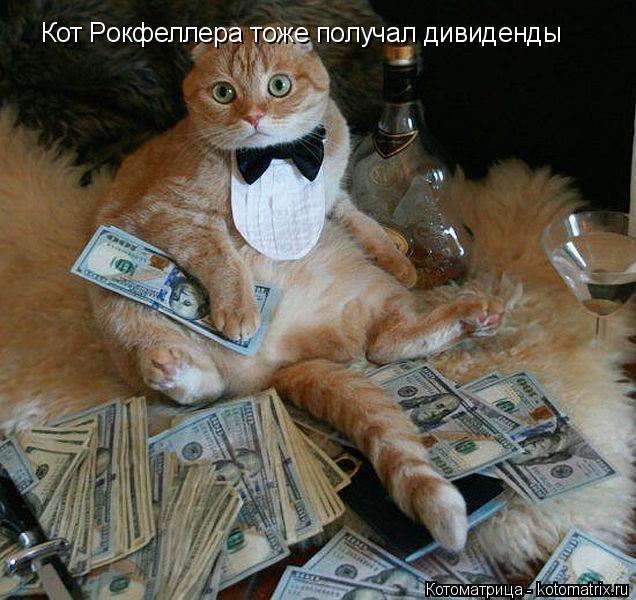 Кот Рокфеллера тоже получал дивиденды... Котоматрица: Кот Рокфеллера тоже получал дивиденды