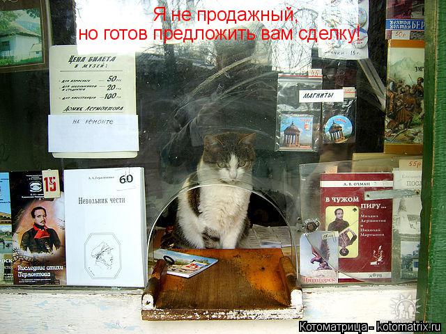 но готов предложить вам сделку! Я не продажный,... Котоматрица: но готов предложить вам сделку! Я не продажный,