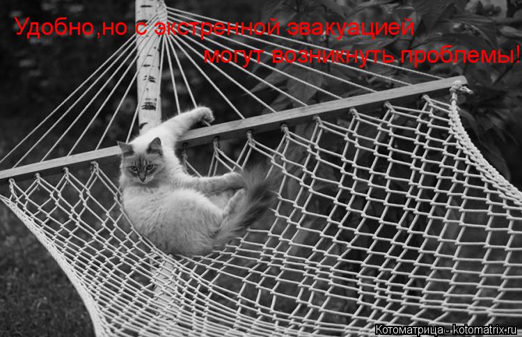 Котоматрица: Удобно,но с экстренной эвакуацией   могут возникнуть проблемы!
