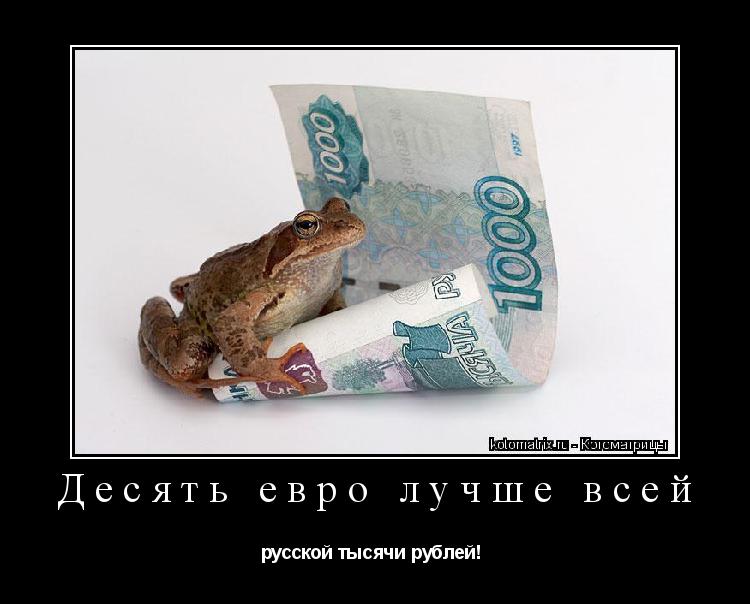 Десять евро лучше всей русской тысячи рублей! ... Котоматрица: Десять евро лучше всей русской тысячи рублей!