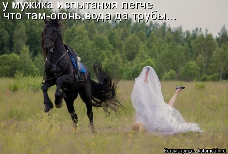 Котоматрица: у мужика испытания легче что там-огонь,вода да трубы...
