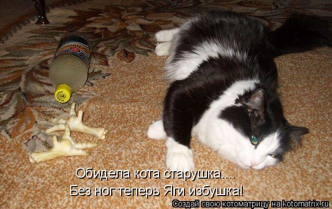 Без ног теперь Яги избушка! Обидела кота старушка....... Котоматрица: Без ног теперь Яги избушка! Обидела кота старушка....
