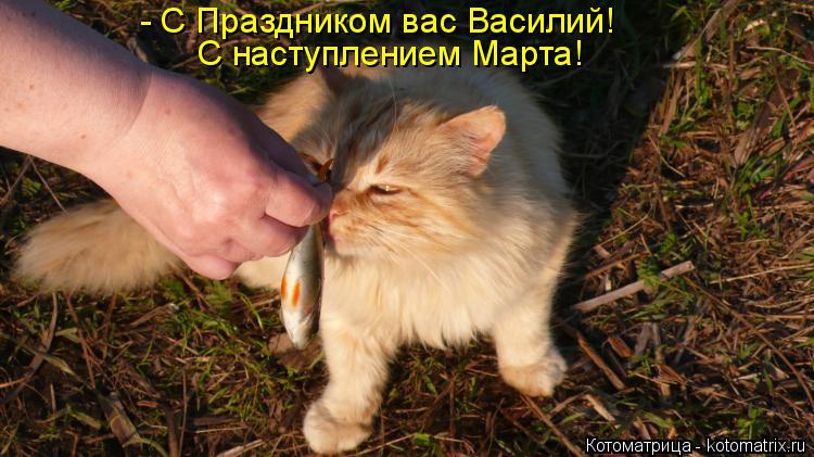 - С Праздником вас Василий! С наступлением Марта!... Котоматрица: - С Праздником вас Василий! С наступлением Марта!