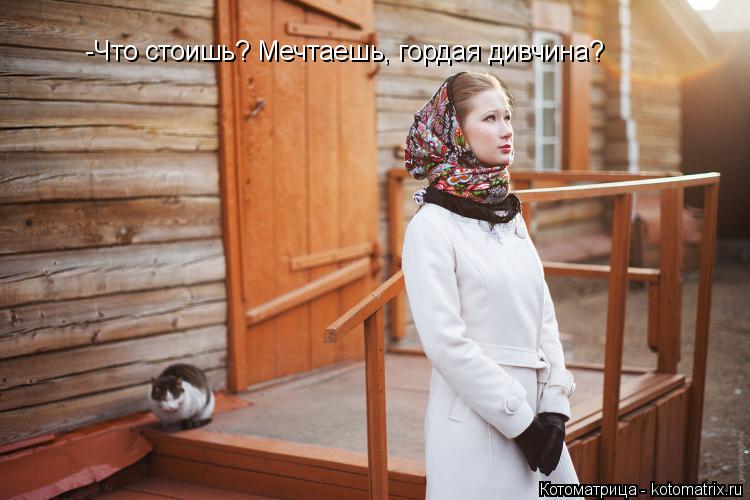 -Что стоишь? Мечтаешь, гордая дивчина?... Котоматрица: -Что стоишь? Мечтаешь, гордая дивчина?