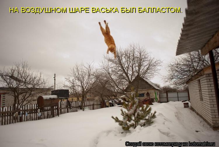 НА ВОЗДУШНОМ ШАРЕ ВАСЬКА БЫЛ БАЛЛАСТОМ.... Котоматрица: НА ВОЗДУШНОМ ШАРЕ ВАСЬКА БЫЛ БАЛЛАСТОМ.