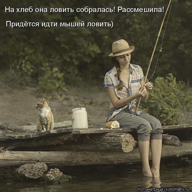Котоматрица: На хлеб она ловить собралась! Рассмешила! Придётся идти мышей ловить)