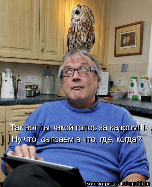 Так вот ты какой голос за кадром!!! Ну что, сыграем в что, где, когда?... Котоматрица: Так вот ты какой голос за кадром!!! Ну что, сыграем в что, где, когда?