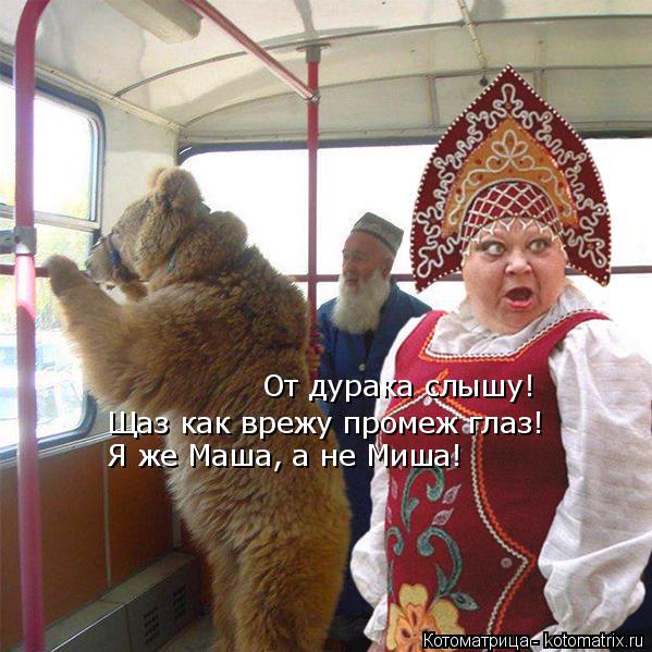 Щаз как врежу промеж глаз! Я же Маша, а не Миша! От дурака слышу!... Котоматрица: Щаз как врежу промеж глаз! Я же Маша, а не Миша! От дурака слышу!