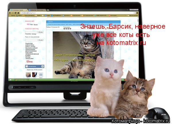 Знаешь, Барсик, наверное уже все коты есть на kotomatrix.ru... Котоматрица: Знаешь, Барсик, наверное уже все коты есть на kotomatrix.ru