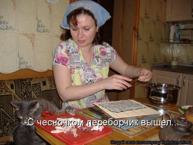 Котоматрица: -С чесночком переборчик вышел...
