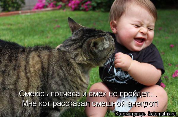 Котоматрица: Мне кот рассказал смешной анекдот! Смеюсь полчаса и смех не пройдет....