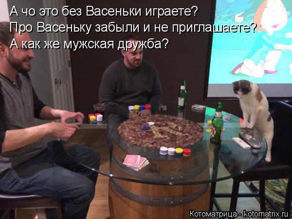 А чо это без Васеньки играете? Про Васеньку забыли и не приглашаете? А как же мужская дружба?... Котоматрица: А чо это без Васеньки играете? Про Васеньку забыли и не приглашаете? А как же мужская дружба?