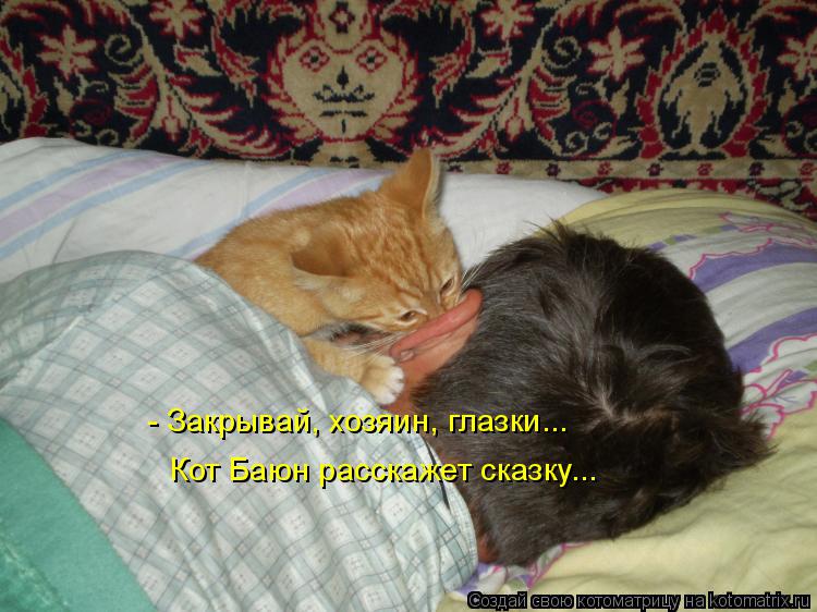 - Закрывай, хозяин, глазки... Кот Баюн расскажет сказку...... Котоматрица: - Закрывай, хозяин, глазки... Кот Баюн расскажет сказку...