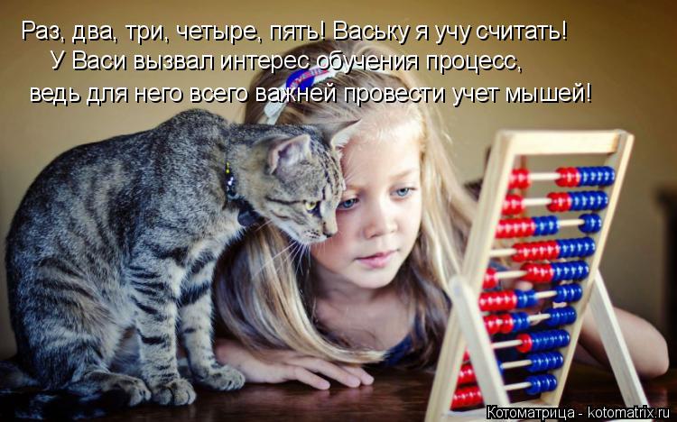 Раз, два, три, четыре, пять! Ваську я учу считать! У Васи вызвал интерес обучения процесс, ведь для н... Котоматрица: Раз, два, три, четыре, пять! Ваську я учу считать! У Васи вызвал интерес обучения процесс, ведь для него всего важней провести учет мышей!