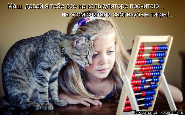 на этом считали саблезубые тигры!... Маш, давай я тебе всё на калькуляторе посчитаю...... Котоматрица: на этом считали саблезубые тигры!... Маш, давай я тебе всё на калькуляторе посчитаю...