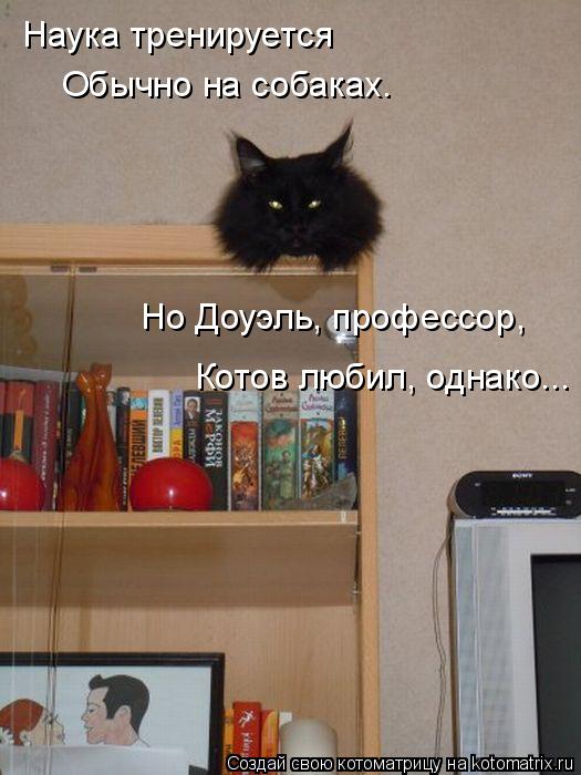 Наука тренируется Обычно на собаках. Но Доуэль, профессор, Котов любил, однако...... Котоматрица: Наука тренируется Обычно на собаках. Но Доуэль, профессор, Котов любил, однако...