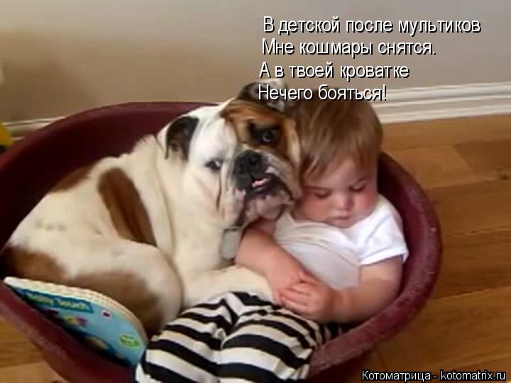 В детской после мультиков Мне кошмары снятся. А в твоей кроватке Нечего бояться!... Котоматрица: В детской после мультиков Мне кошмары снятся. А в твоей кроватке Нечего бояться!