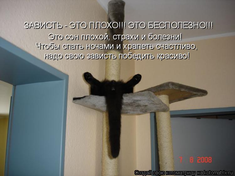 ЗАВИСТЬ - ЭТО ПЛОХО!!! ЭТО БЕСПОЛЕЗНО!!! Это сон плохой, страхи и болезни! Чтобы спать ночами и храпе... Котоматрица: ЗАВИСТЬ - ЭТО ПЛОХО!!! ЭТО БЕСПОЛЕЗНО!!! Это сон плохой, страхи и болезни! Чтобы спать ночами и храпеть счастливо, надо свою зависть победить к