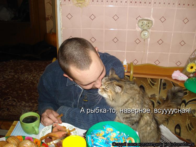 А рыбка-то, наверное, всуууусная!... Котоматрица: А рыбка-то, наверное, всуууусная!