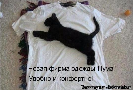 Котоматрица: Новая фирма одежды"Пума" Удобно и конфортно!
