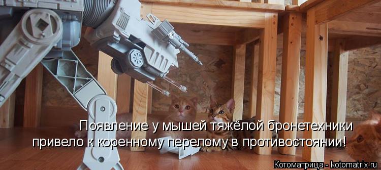 Появление у мышей тяжёлой бронетехники привело к коренному перелому в противостоянии!... Котоматрица: Появление у мышей тяжёлой бронетехники привело к коренному перелому в противостоянии!