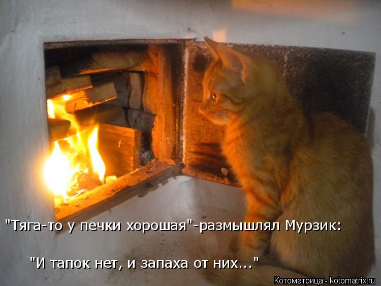 "Тяга-то у печки хорошая"-размышлял Мурзик: "И тапок нет, и запаха от них..."... Котоматрица: "Тяга-то у печки хорошая"-размышлял Мурзик: "И тапок нет, и запаха от них..."