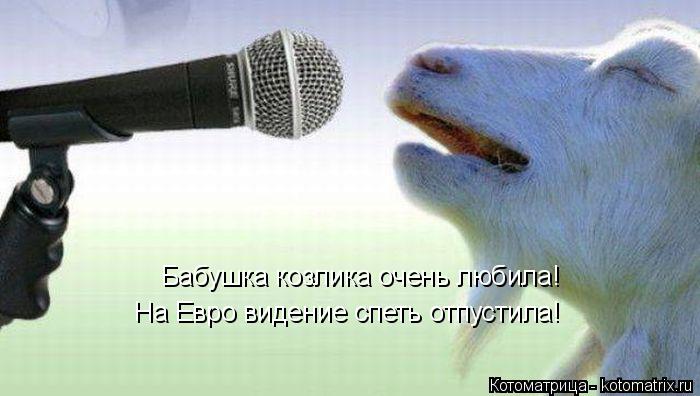 Бабушка козлика очень любила! На Евро видение спеть отпустила!... Котоматрица: Бабушка козлика очень любила! На Евро видение спеть отпустила!