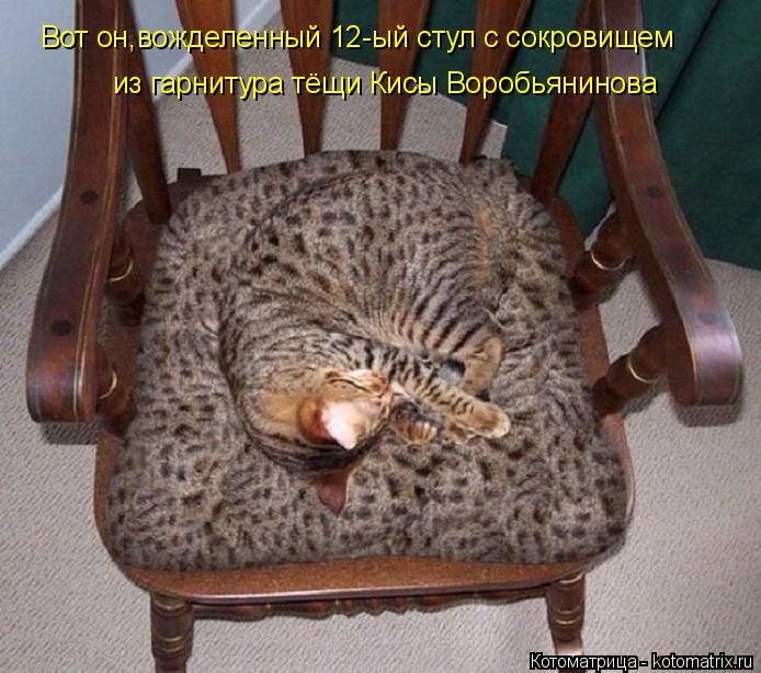 Вот он,вожделенный 12-ый стул с сокровищем из гарнитура тёщи Кисы Воробьянинова... Котоматрица: Вот он,вожделенный 12-ый стул с сокровищем из гарнитура тёщи Кисы Воробьянинова