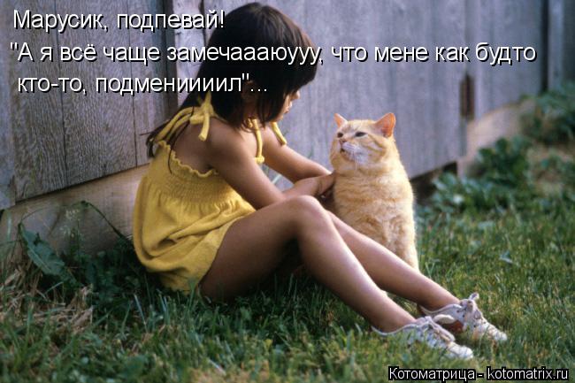Марусик, подпевай! "А я всё чаще замечаааюууу, что мене как будто кто-то, подмениииил"...... Котоматрица: Марусик, подпевай! "А я всё чаще замечаааюууу, что мене как будто кто-то, подмениииил"...