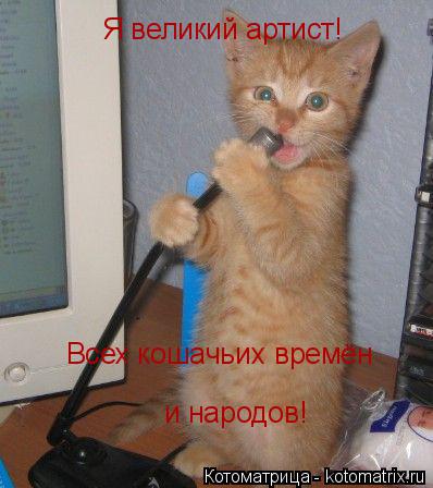 Котоматрица: Я великий артист! Всех кошачьих времён и народов!