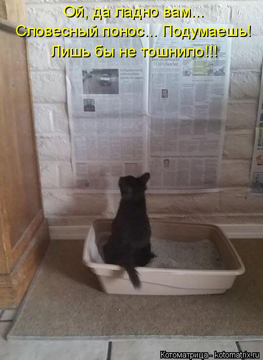 Ой, да ладно вам... Словесный понос... Подумаешь! Лишь бы не тошнило!!!... Котоматрица: Ой, да ладно вам... Словесный понос... Подумаешь! Лишь бы не тошнило!!!