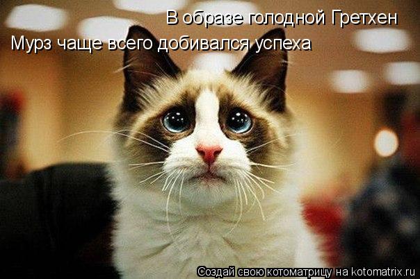 Мурз чаще всего добивался успеха В образе голодной Гретхен... Котоматрица: Мурз чаще всего добивался успеха В образе голодной Гретхен