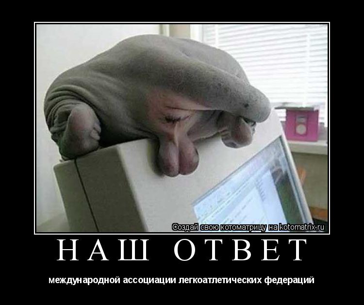 НАШ ОТВЕТ международной ассоциации легкоатлетических федераций... Котоматрица: НАШ ОТВЕТ международной ассоциации легкоатлетических федераций