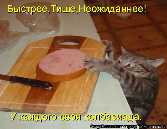 Быстрее,Тише,Неожиданнее! У каждого своя колбасиада.... Котоматрица: Быстрее,Тише,Неожиданнее! У каждого своя колбасиада.