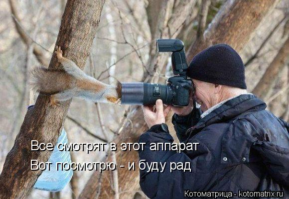 Котоматрица: Все смотрят в этот аппарат Вот посмотрю - и буду рад