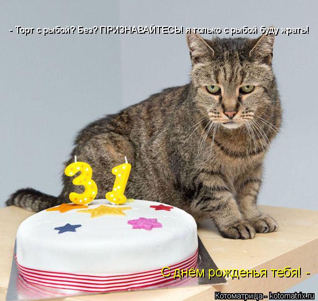 С днём рожденья тебя! - - Торт с рыбой? Без? ПРИЗНАВАЙТЕСЬ! я только с рыбой буду жрать!... Котоматрица: С днём рожденья тебя! - - Торт с рыбой? Без? ПРИЗНАВАЙТЕСЬ! я только с рыбой буду жрать!