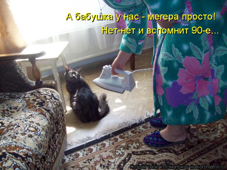 Котоматрица: Нет-нет и вспомнит 90-е... А бабушка у нас - мегера просто!