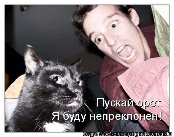 Котоматрица: Пускай орет. Я буду непреклонен!