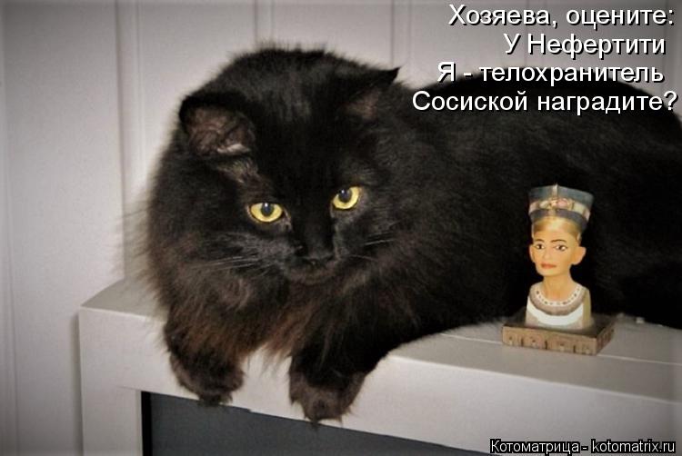 Котоматрица: У Нефертити Я - телохранитель Хозяева, оцените: Сосиской наградите?