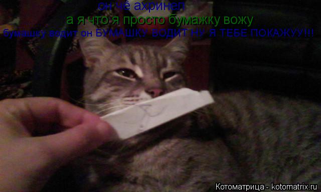 Котоматрица: он чё ахринел а я что я просто бумажку вожу бумашку водит он БУМАШКУ ВОДИТ НУ Я ТЕБЕ ПОКАЖУУ!!!
