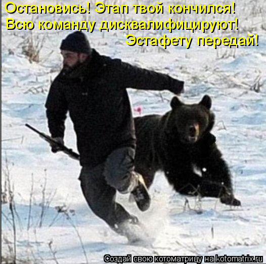 Остановись! Этап твой кончился! Эстафету передай! Всю команду дисквалифицируют!... Котоматрица: Остановись! Этап твой кончился! Эстафету передай! Всю команду дисквалифицируют!