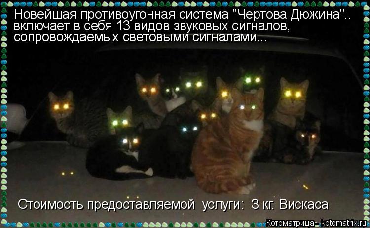 Новейшая противоугонная система "Чертова Дюжина".. включает в себя 13 видов звуковых сигналов, сопров... Котоматрица: Новейшая противоугонная система "Чертова Дюжина".. включает в себя 13 видов звуковых сигналов, сопровождаемых световыми сигналами... сопрово